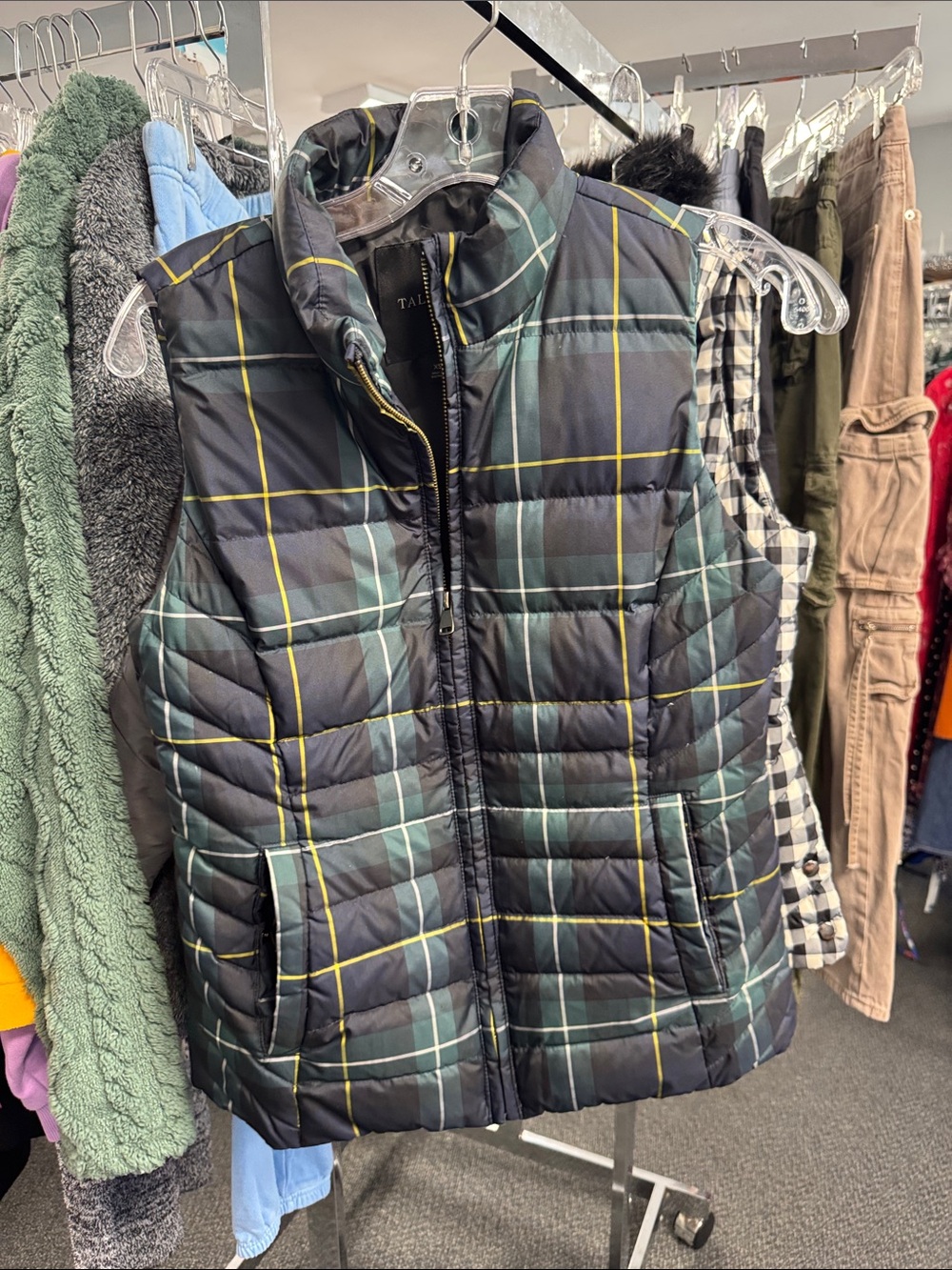 Talbots plaid vest xs // 092327